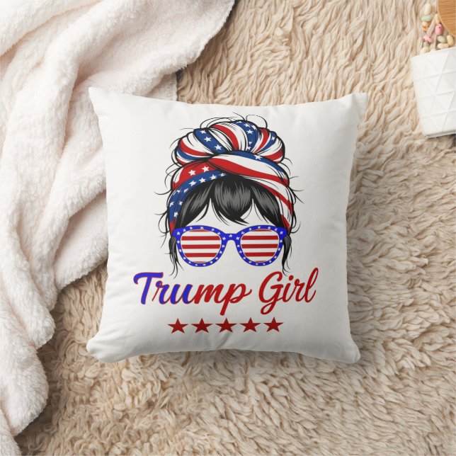 Jag är en Trump Girl, Messy Bun-val 2024 Kudde (Filt)