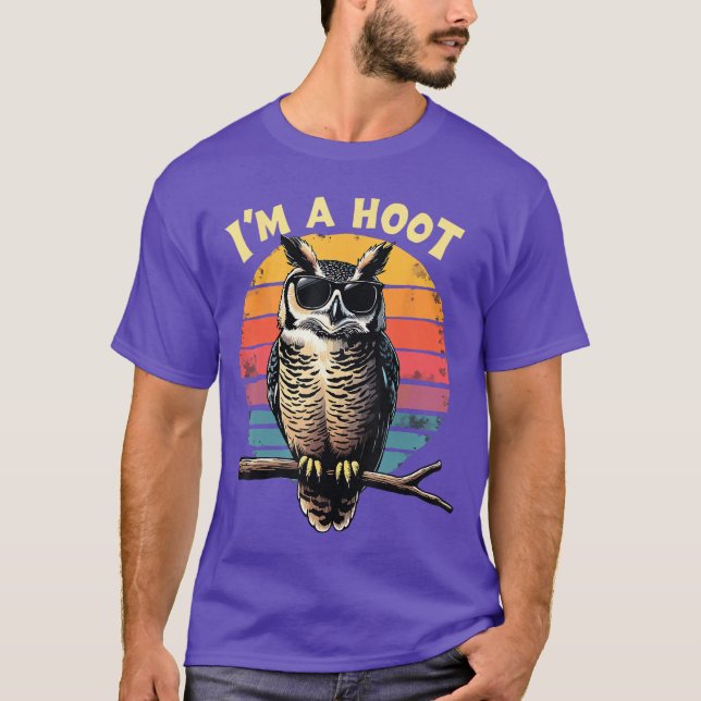Jag är en uggla Sarcastic Saying Uggla Fågel Retro T Shirt (Framsida)