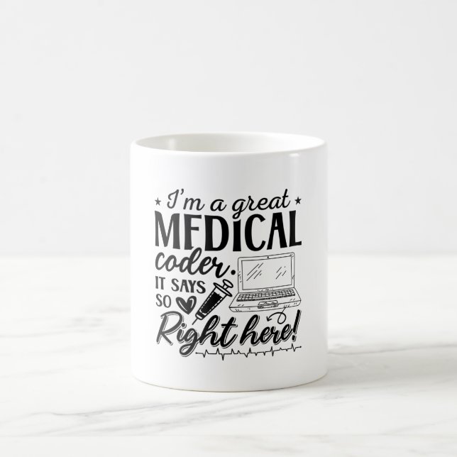 Jag är en Underbar medicintekod för ICD-programmer Kaffemugg (Center)