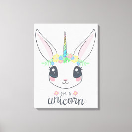 Jag är en Unicorn Bunny (Cute Art for Girls) Canvastryck