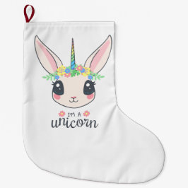 Jag är en Unicorn Bunny (Cute Art for Girls) Stor Julstrumpa