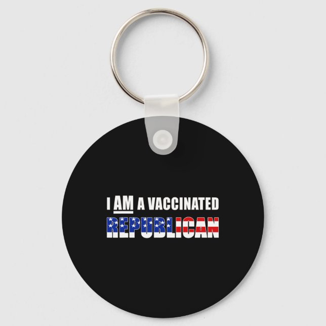 Jag är en vaccinerad republikansk vaccinationsmedv nyckelring (Framsida)