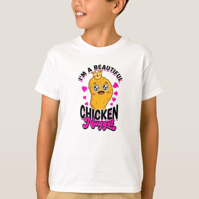 Jag är en vacker kycklingnugget - kycklingnugget t shirt (Framsida)