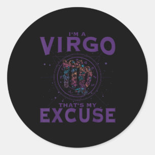 Jag är en Våg Zodiac Sign Graphic Art Virgin Horos Runt Klistermärke