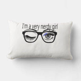 Jag är en väldigt Nerdy-flicka med Periwinkle Öga Lumbarkudde
