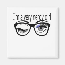 Jag är en väldigt Nerdy-flicka med Periwinkle Öga Magnet