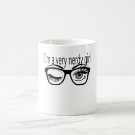 Jag är en väldigt Nerdy Girl med Grönt Öga Shadow Kaffemugg