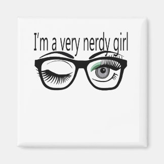 Jag är en väldigt Nerdy Girl med Grönt Öga Shadow Magnet