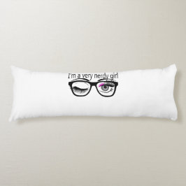 Jag är en väldigt Nerdy Girl med Rosa Öga Shadow Kroppskudde