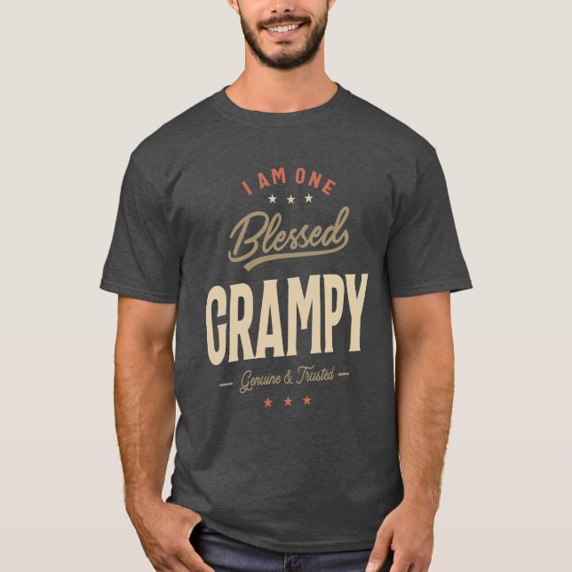 Jag är en välsignad gampy - Pappa och morfar T Shirt (Framsida)
