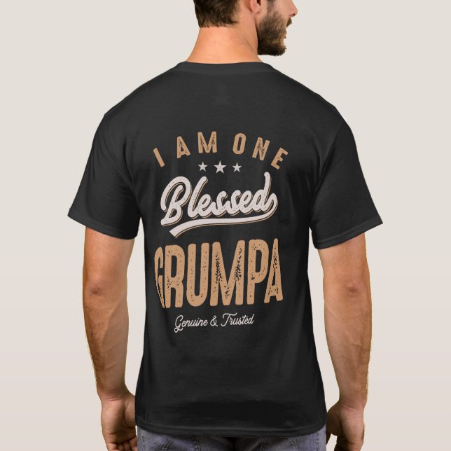 Jag är en välsignad Grumpa Funny Fars dag T Shirt (Baksida)