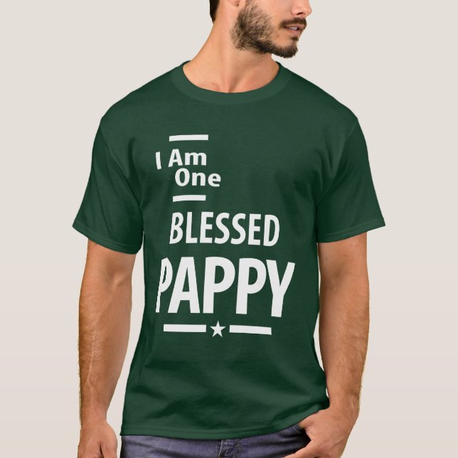 Jag är en välsignad pappery | Far och Grandpa Gift T Shirt (Framsida)