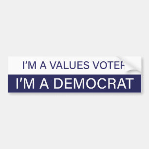 Jag är en Values Voter. Jag är demokrat Bildekal