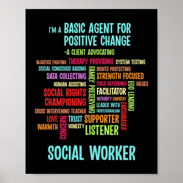 Jag är en vanlig Agent för Social arbetargåva Ment Poster (Framsidan)