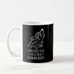 Jag Är En Vargseele Fast I En Mänsklig Kropp Kaffemugg