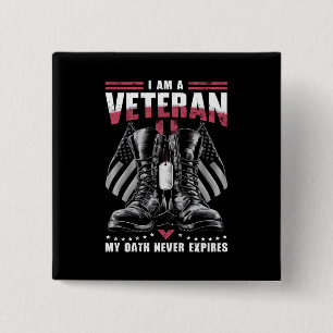 Jag är en veteran min ed förfaller aldrig veterans knapp