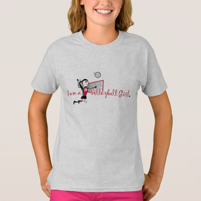 "Jag är en VOLLEYBALL" Flickans T-shirt (Framsida)