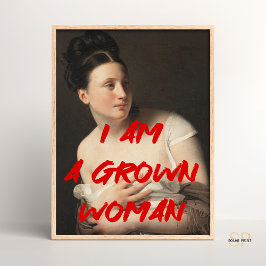 Jag är en vuxen kvinnas Renaissance Painting Quote Poster