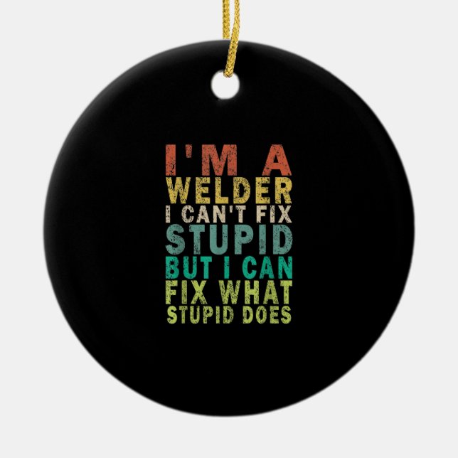 Jag är en walder, jag kan inte laga. julgransprydnad keramik (Framsidan)