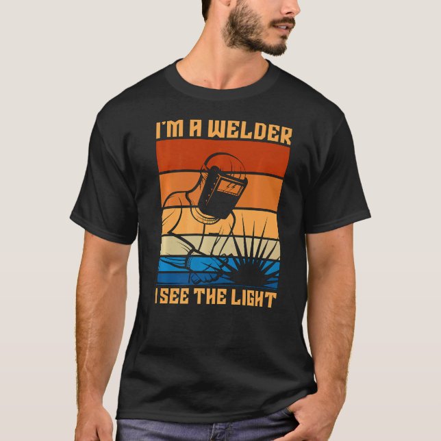 Jag är en walder jag ser Coolan Ljusretro Welding  T Shirt (Framsida)