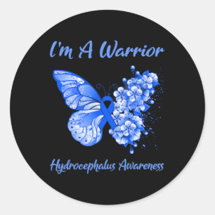 Jag är en Warrior Hydrocephalus Awareness Runt Klistermärke