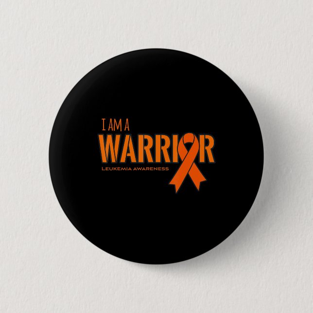 Jag är en Warrior Leukemia Cancer Awareness Knapp (Framsida)