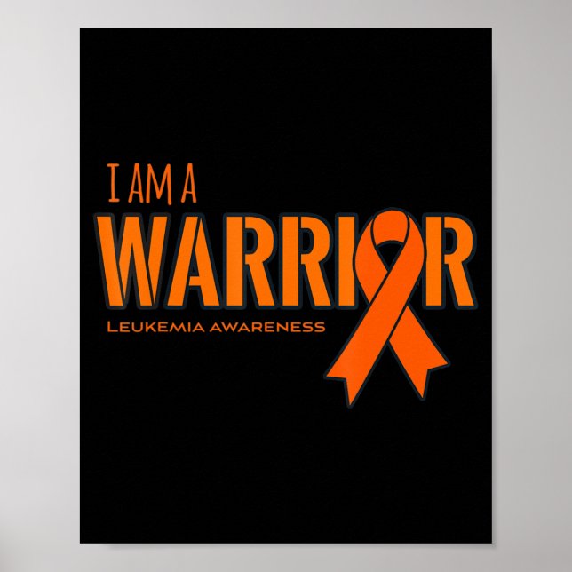Jag är en Warrior Leukemia Cancer Awareness Poster (Framsidan)
