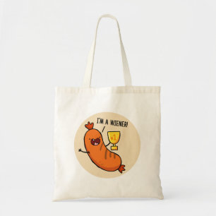Jag är en Wiener Hotdog Pun Tote Bag Tygkasse