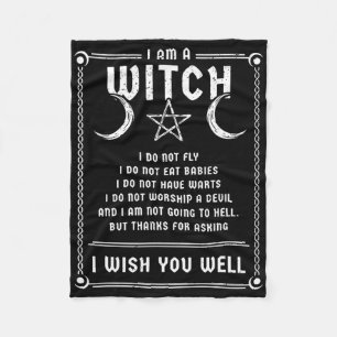 Jag är en Witch Wicca Halloween Pagan Costume Fleecefilt