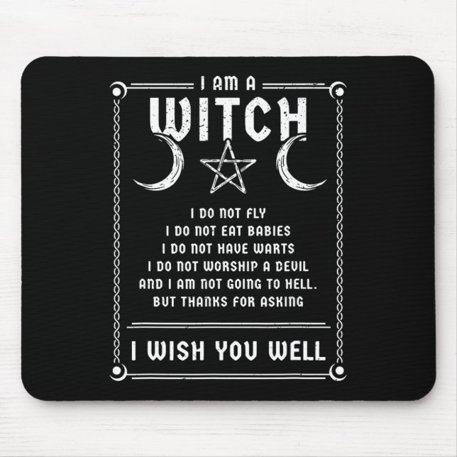 Jag är en Witch Wicca Halloween Pagan Costume Musmatta (Framsidan)