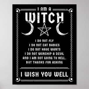 Jag är en Witch Wicca Halloween Pagan Costume Poster
