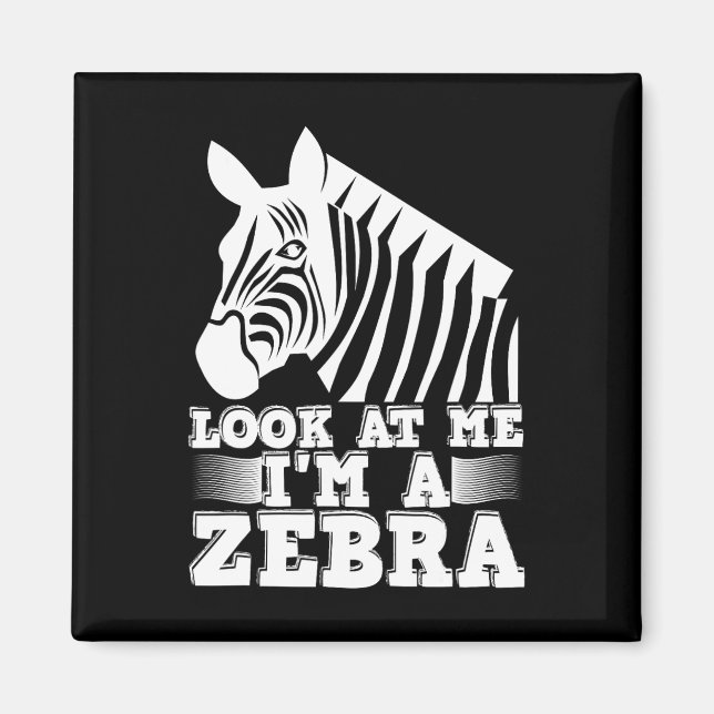 Jag är en Zebra Funny Halloween Costume Ani. Magnet (Framsidan)
