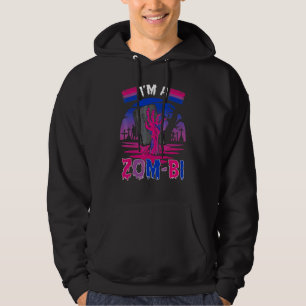Jag Är En Zom Bi Zombie Bisexuell Flagga Bisexuali Hoodie