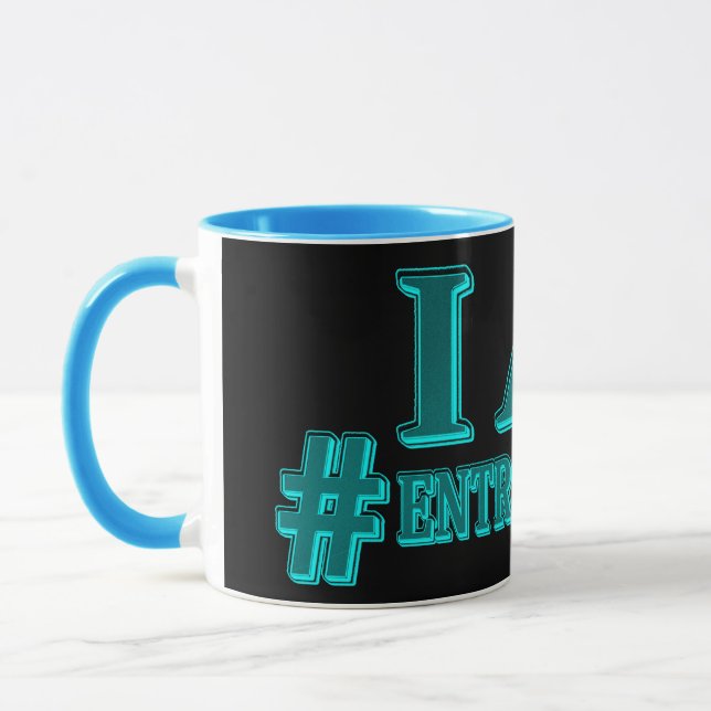 "JAG ÄR ENTREPRENEUR"-uttrycksdesign. Köp nu Mugg (Vänster)