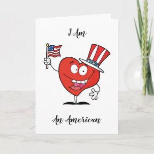 Jag är ett amerikanskt hälsningskort på Alla hjärt Helgkort