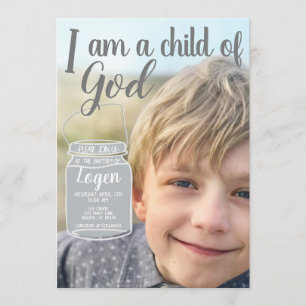 Jag är ett barn till god Anpassningsbar Baptisminb Inbjudningar