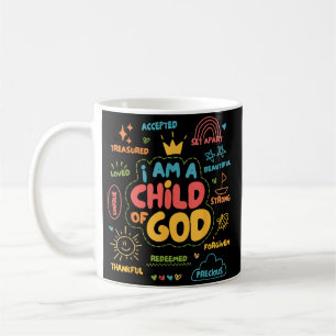 Jag är ett barn till Gud Christian Retro Jesus Fai Kaffemugg