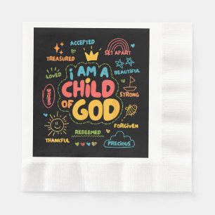 Jag är ett barn till Gud Christian Retro Jesus Fai Pappersservett