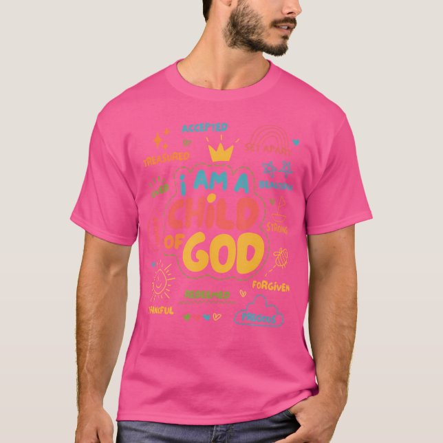 Jag är ett barn till Gud Christian Retro Jesus Fai T Shirt (Framsida)
