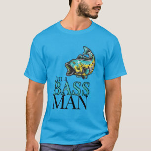 Jag är ett BASS MAN Funny Fishing Theme T Shirt