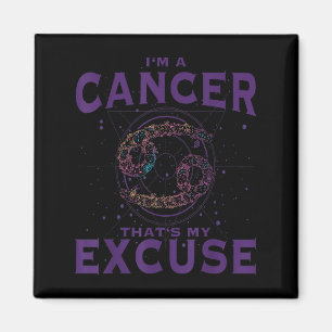 Jag är ett cancerzodiac-tecken Grafik Art Crab Hor Magnet