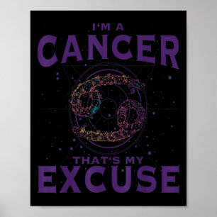 Jag är ett cancerzodiac-tecken Grafik Art Crab Hor Poster