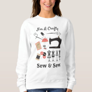 Jag är ett Crafty Sew & Sew-Vintage Sewing Theme T Shirt