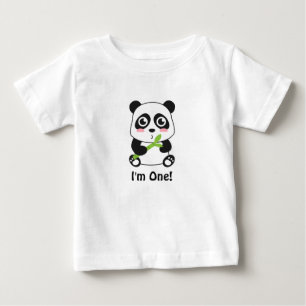 Jag är Ett, Första Födelsedagen, Söt Baby Panda T-shirt