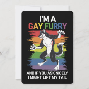 Jag är ett Gay Hårig Fox Rainbow LGBTQ-Pride Inbjudningar