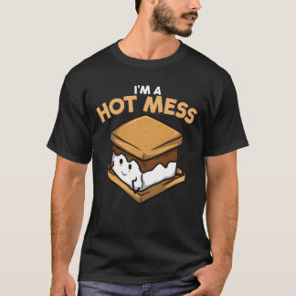 Jag är ett hett rödis SMores Marshmallow Camping S T Shirt