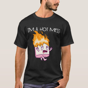 Jag är ett hett rödis SMores Marshmallow Camping S T Shirt