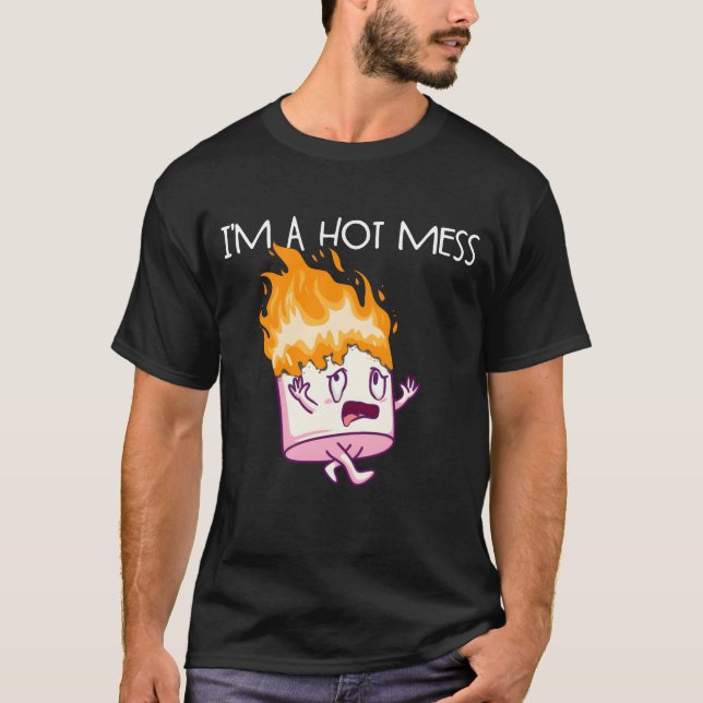 Jag är ett hett rödis SMores Marshmallow Camping S T Shirt (Framsida)