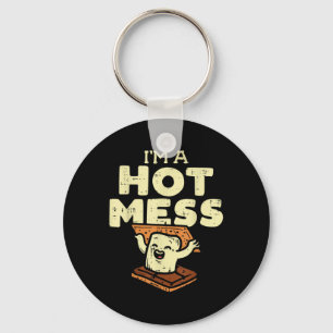 Jag är ett hett röra Smore rolig camping bål marsm Nyckelring