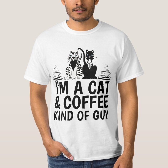 JAG ÄR ETT KAT OCH KAFFEK AV GUY MANAR-SHIRTS T SHIRT (Framsida)